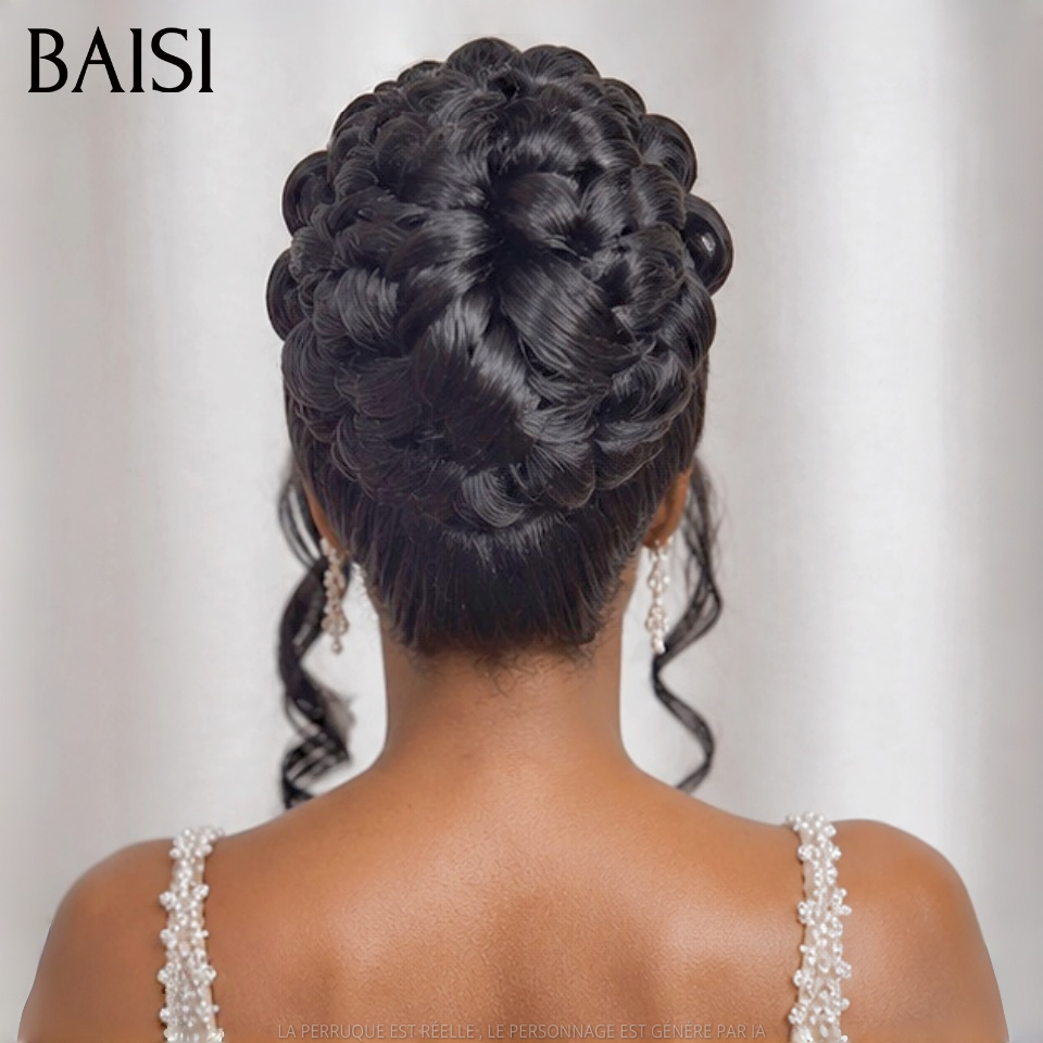 BAISI 13x4 Lace Perruques Mariage Prête à porter 288€ Coiffure de luxe Carmella chignon et personalisation comme sur la vidéo 100% identique pour mariage ou événement spécial