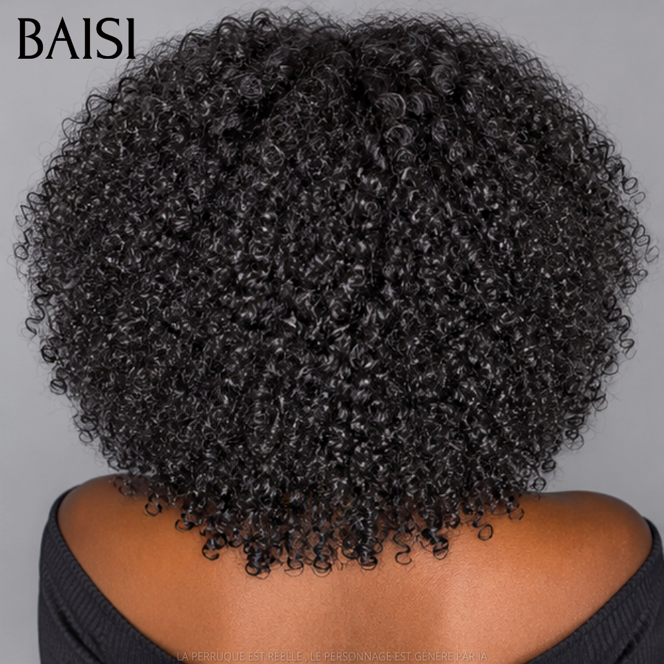BAISI Perruque Synthétique Lisse Avec Frange Coupe Chinoise Synthétique 1081
