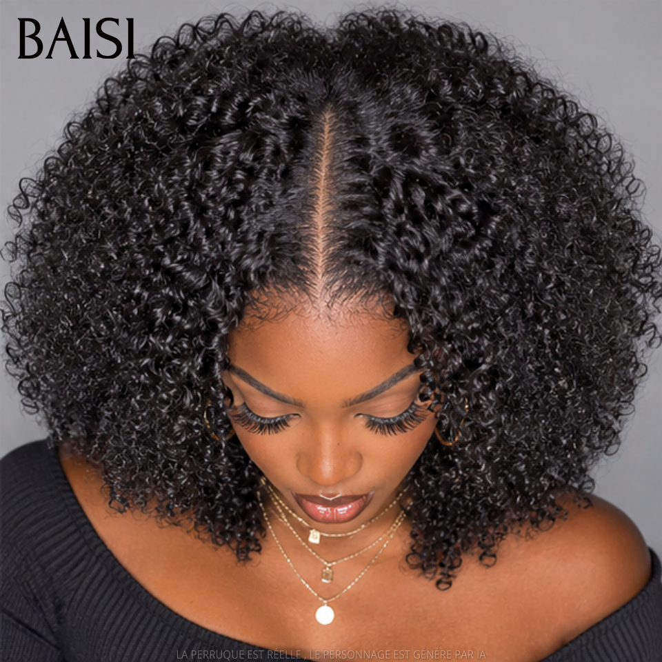BAISI Perruque Synthétique Lisse Avec Frange Coupe Chinoise Synthétique 1081