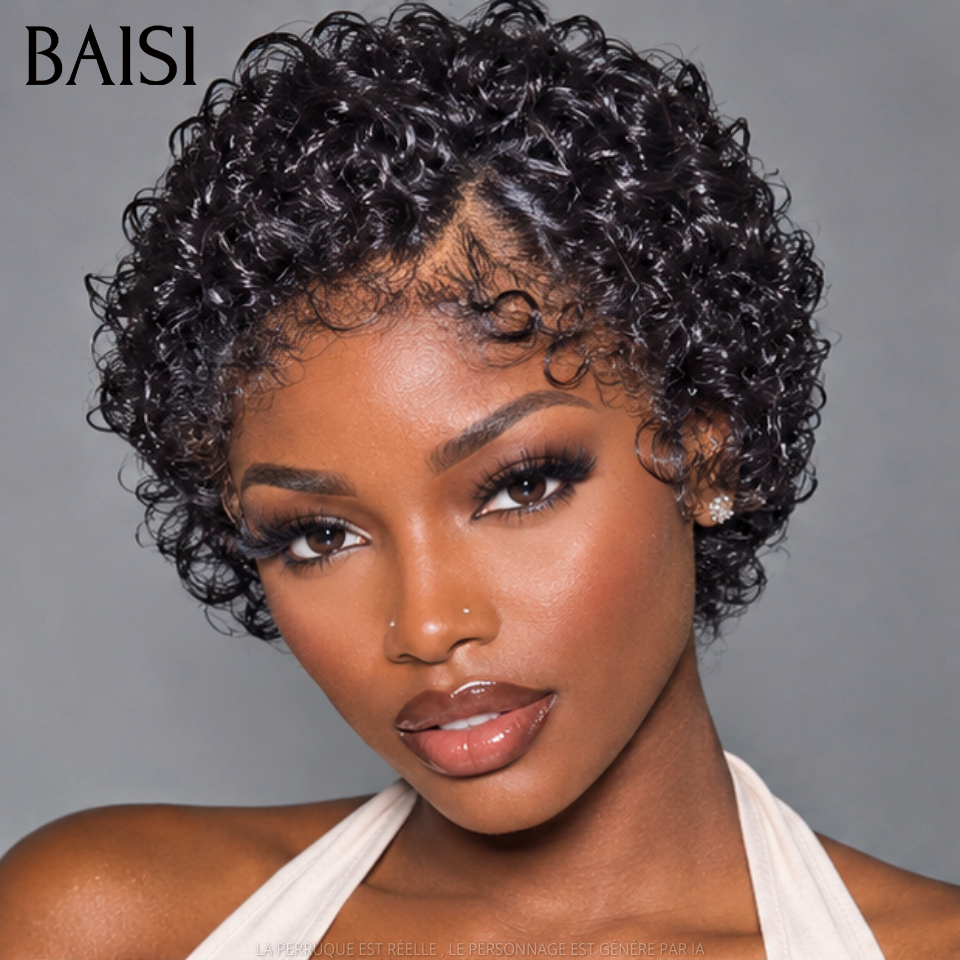BAISI 13x4 Lace Frontale Lote de 2 Perucas Curtas, 1 Pixie Curly 69€ e 1 Bob Carré Liso 78€ Só Promoção inédita em 100% Cabelo Humano