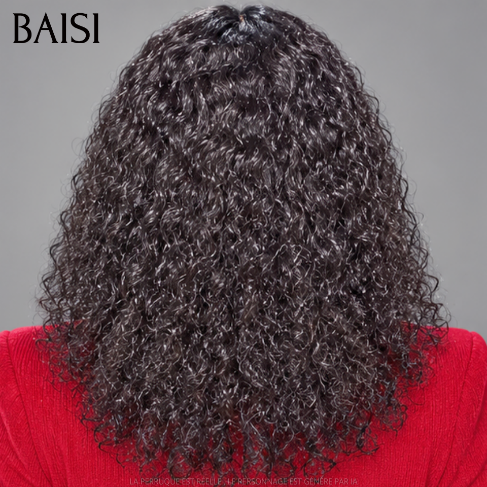 BAISI 13X4 HD perruque curly wave naturel Pré-plucked Pas Besoin de Colle 250% densité en 100% Raw Hair Lace déjà couper