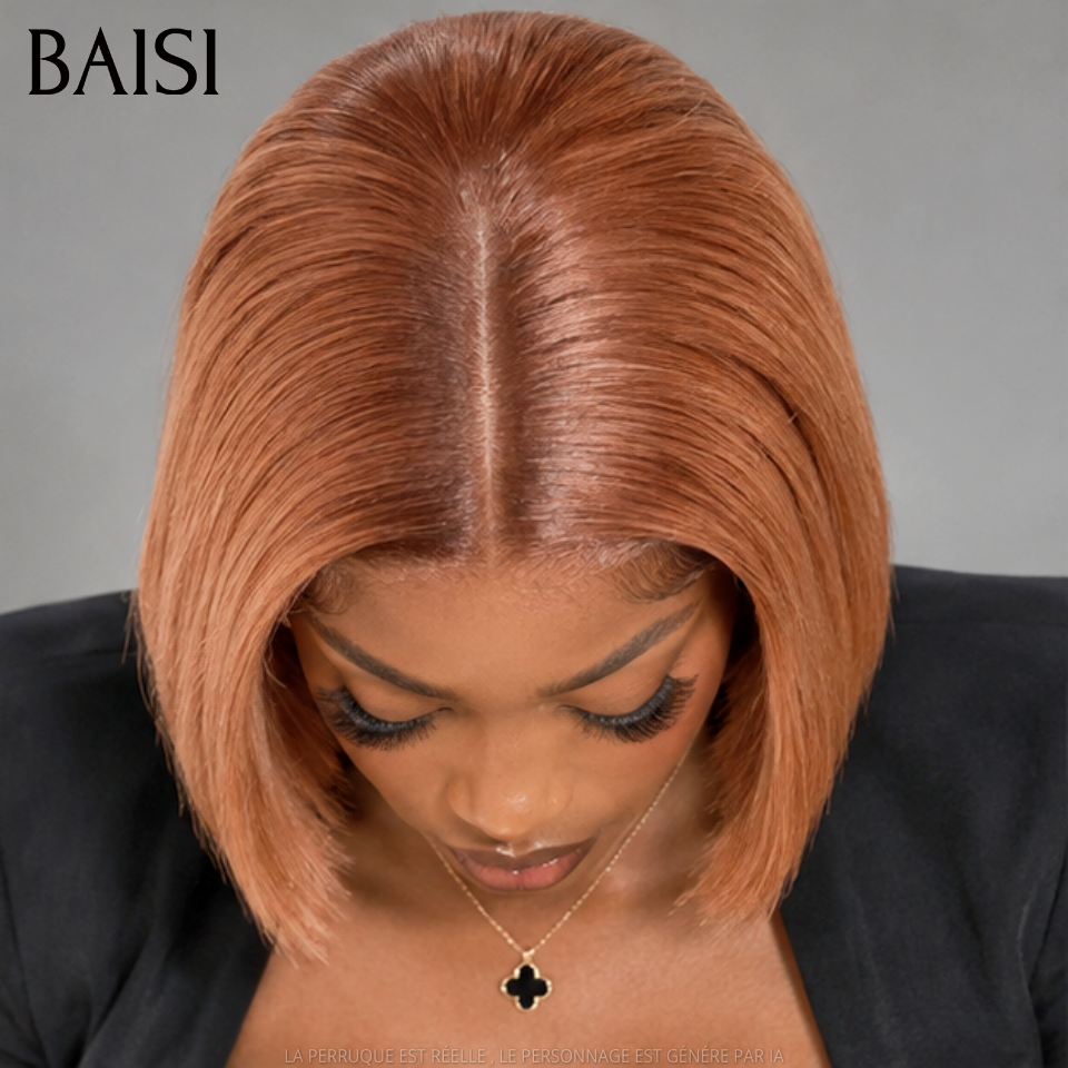 BAISI 6 Perruques 366€ 8 pouce 2X6 lace de luxe 100% Vietnam hair BOB Lisse 6 Couleurs NOIR ou 1BT99J ou 1BT4# ou P4/27# ou 4# ou 1BT30# ou en 100% Cheveux Humains BS65
