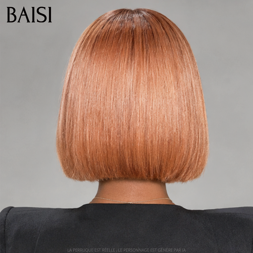 BAISI 6 Perruques 366€ 8 pouce 2X6 lace de luxe 100% Vietnam hair BOB Lisse 6 Couleurs NOIR ou 1BT99J ou 1BT4# ou P4/27# ou 4# ou 1BT30# ou en 100% Cheveux Humains BS65