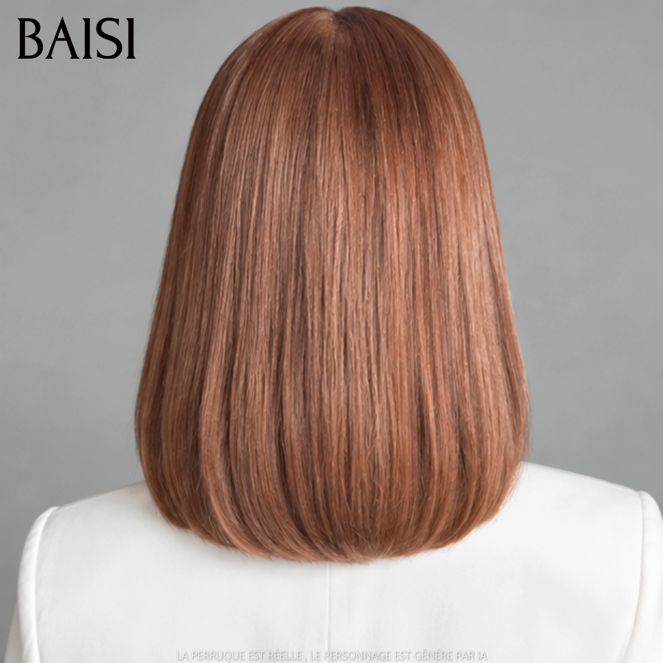 BAISI 1 Castanho mel 30# 125€ ( 4*4 com cordão ) recomendado ou 3 perucas bob liso para revenda 200€ renda 2X6 8 polegadas em cor Bordeaux 99J# e Castanho 4/27# e Mel 1BT30# 100% cabelo humano verdadeiro FR38