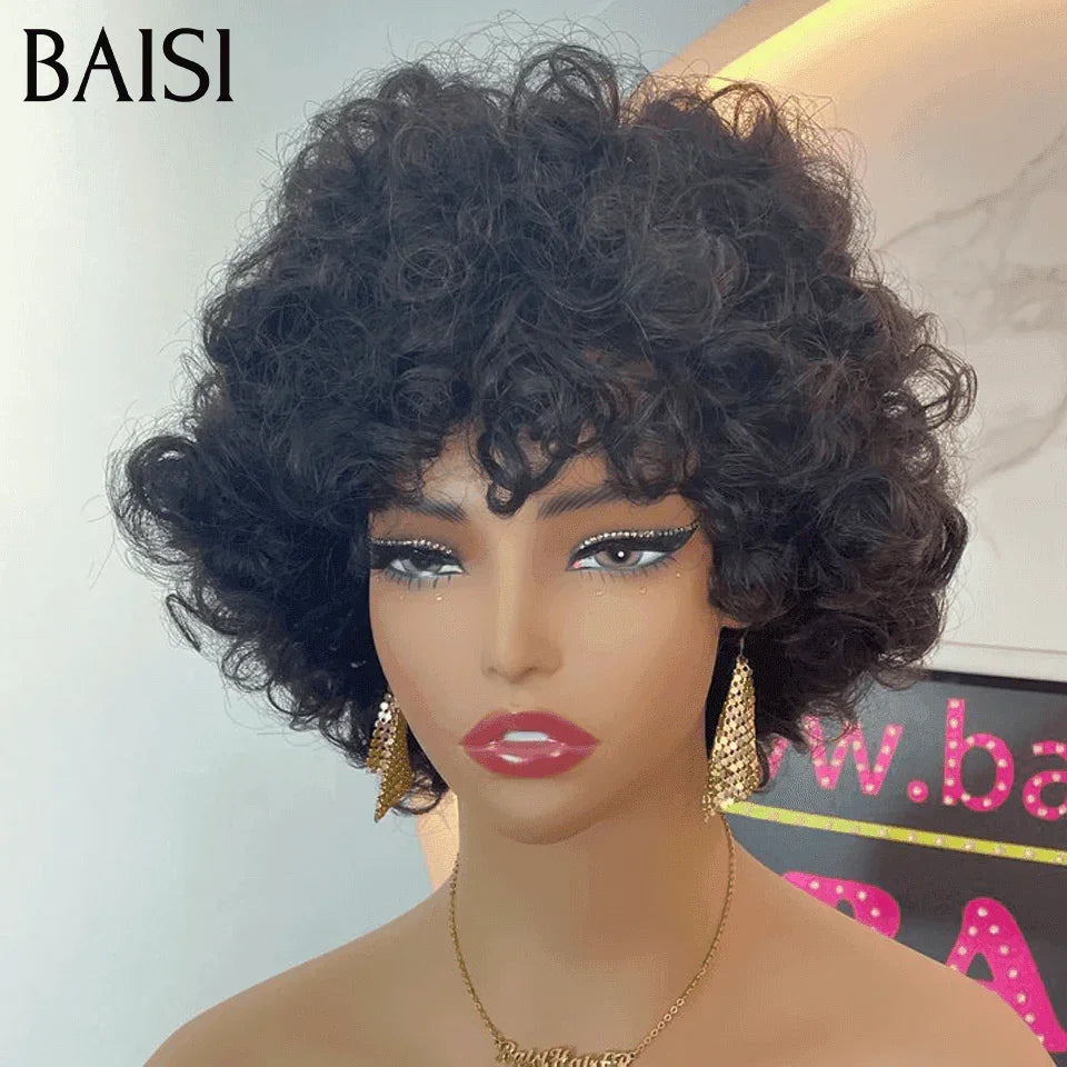 BAISI Offre Flash 70€ Perruque Bouclée Egg Wave NOIR ou Bouncy curl 86€en 100% Cheveux Humains