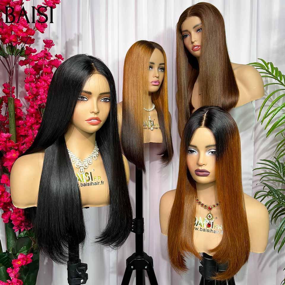 BAISI Perucas 4 Perucas 4 cores diferentes PRETO ou Marrom Cores personalizadas em cabelo 100% humano real CÓDIGO: VIP100