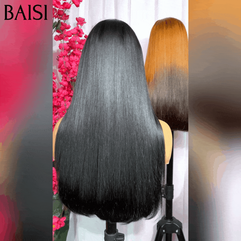 BAISI Perucas 4 Perucas 4 cores diferentes PRETO ou Marrom Cores personalizadas em cabelo 100% humano real CÓDIGO: VIP100