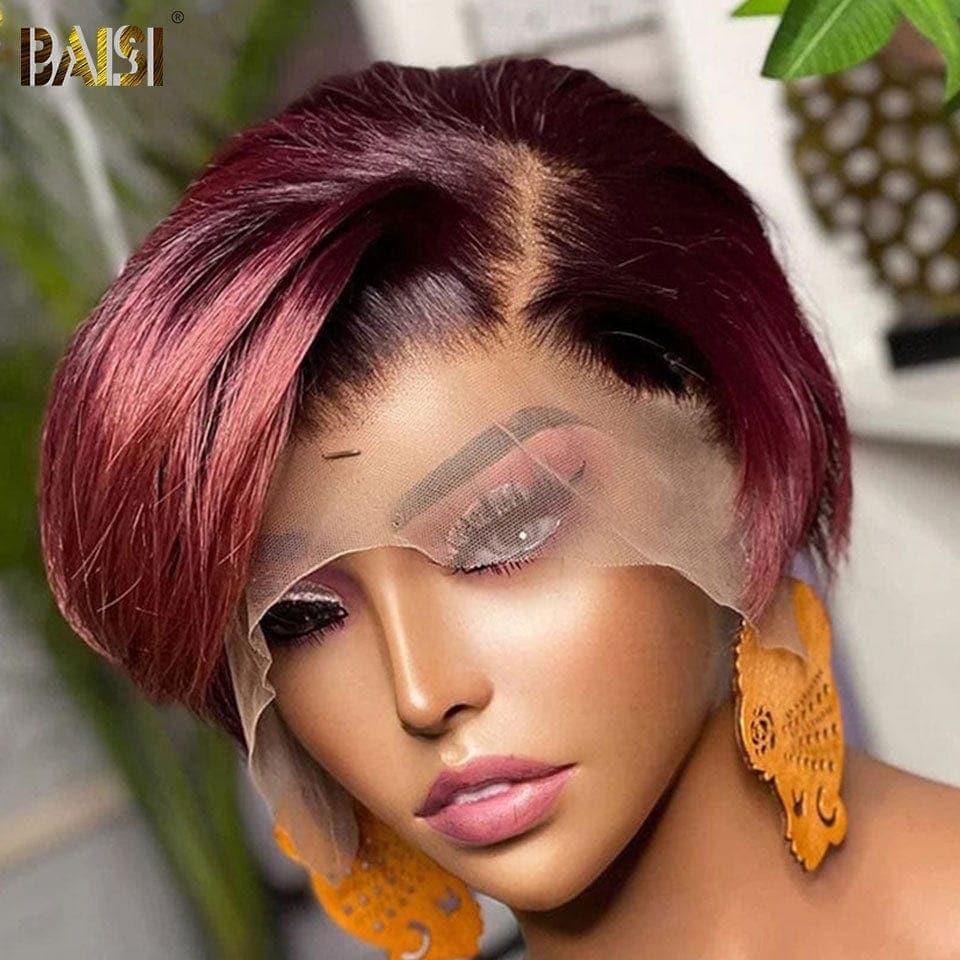 BAISI T Part Lace Custom Wig With Side Part or 2X6 Smooth Lace 10 Inch Luxury Bob 98€