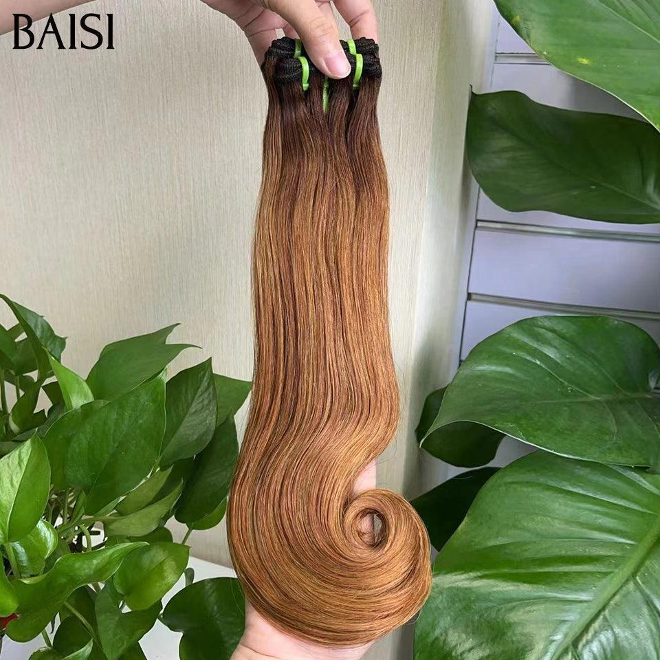 BAISI 15A Grado 3 Palle di Capelli Vergini Tesse 100% Vietename Capelli Doppio Disegnato Fumi Gancio per Capelli Lisci Colore Liscio 4 #30 #