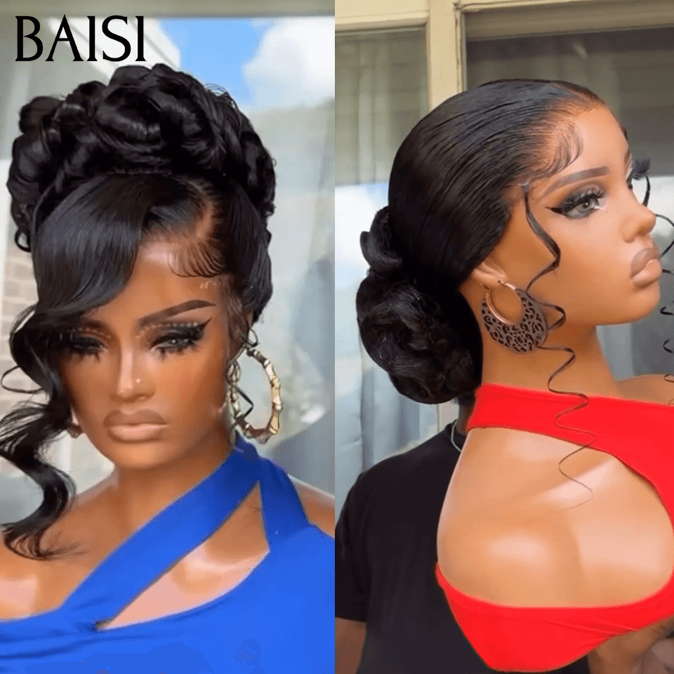 BAISI Coiffure de luxe Annie & Rose Perruques Mariage Prête à porter chignon et personalisation comme sur la vidéo 100% identique avec lace frontale pour mariage ou événement spécial BS65