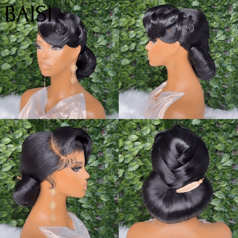 BAISI Coiffure de luxe Sophie Perruques Mariage Prête à porter chignon et personalisation comme sur la vidéo 100% identique avec lace frontale pour mariage ou événement spécial