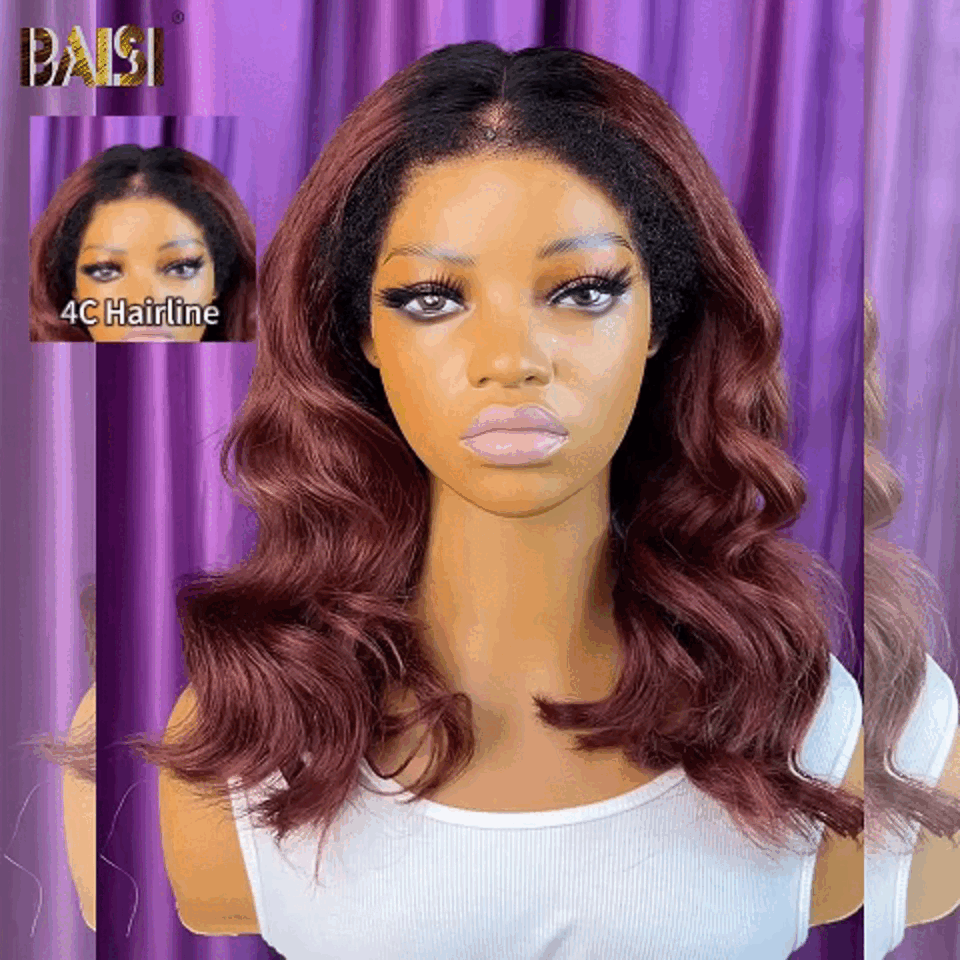BAISI Achetez 2 perruques minimum au prix d'usine fournisseur 13X4 perruque Body wave en haut de gamme en haut de gamme avec les Baby Hair naturel 100% vrais cheveux humains 4C Hairline (Pas Besoin de Code)
