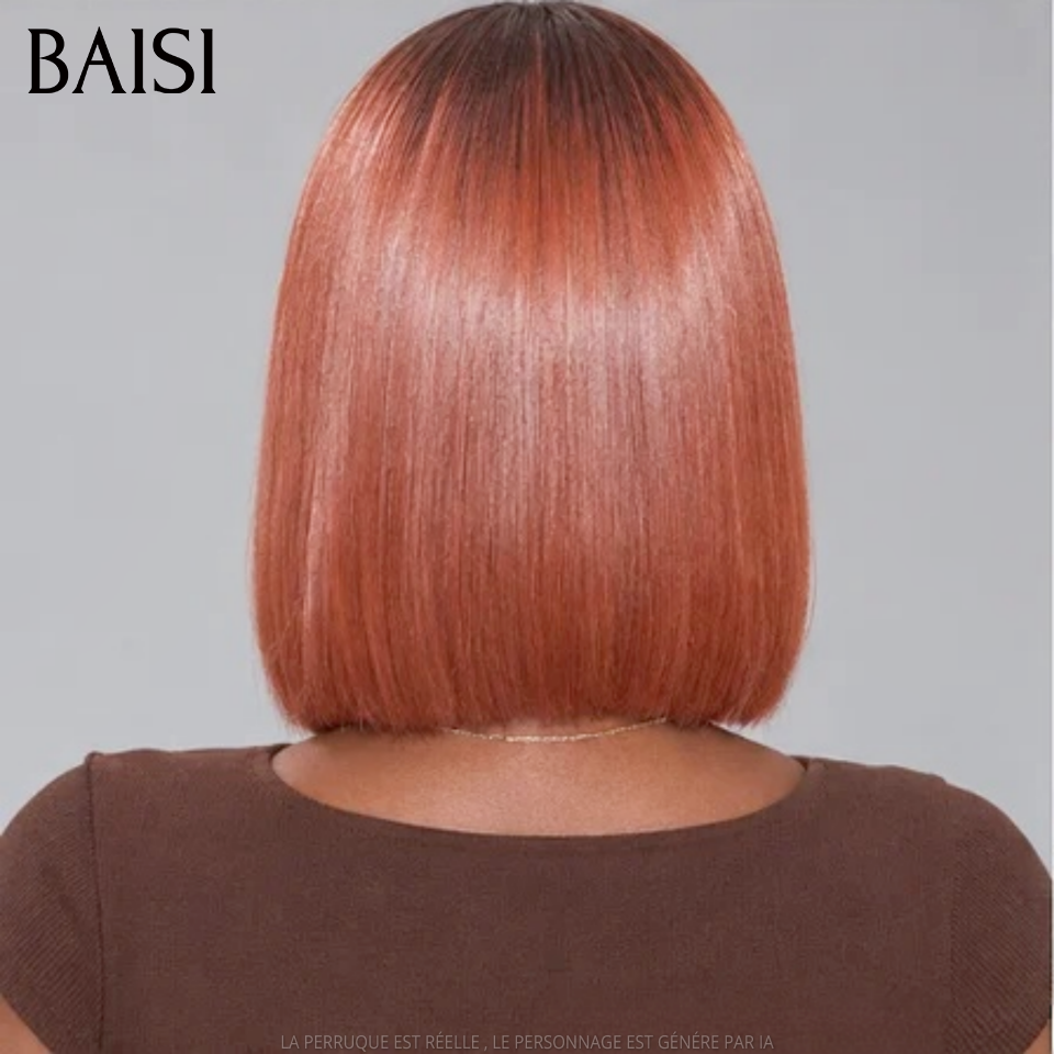 BAISI 2X6 lace closure perruque Lisse Bob en couleur 4T33# Couleurs personnalisées 250% Densité SDD BONE Straight 100% Vietnam Hair en 100% Cheveux Humains