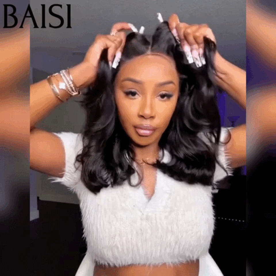 BAISI 4X4 Lace Wig CURL Wave 16 Inch Lots of Volume 250% Density In 100% Raw Hair FR20