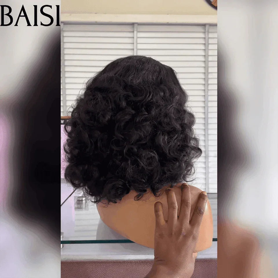 Parrucca BAISI 4X4 Lace BOUCLE Wave 16 pollici € 109 Molto volume 250% densità in capelli grezzi al 100% B