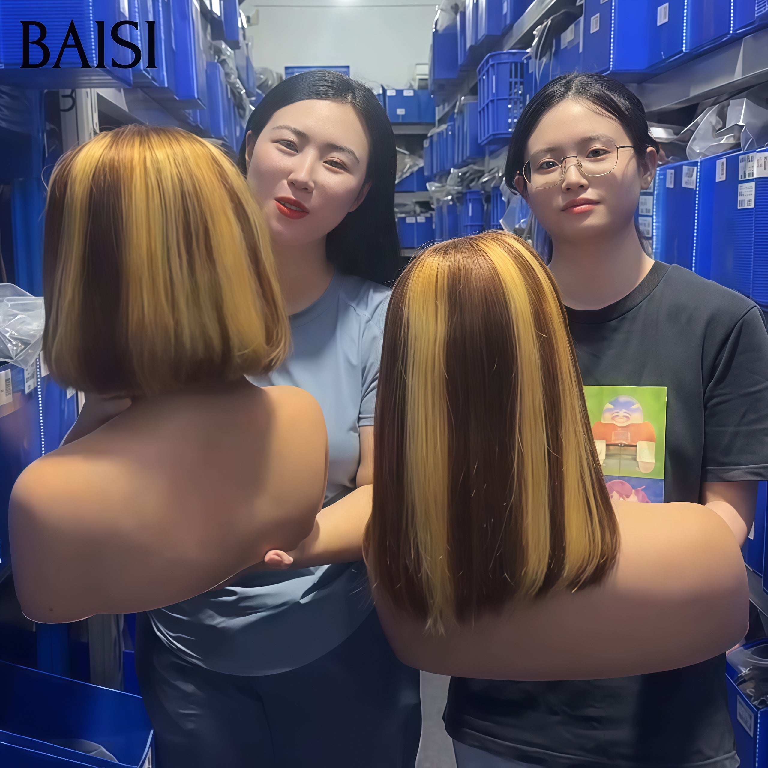 BAISI 2X6 lace closure perruque 8 Pouces 85€ 100% Vietnam Hair Lisse BOB en couleur NOIR Mixte Miel de luxe en 100% Cheveux Humains