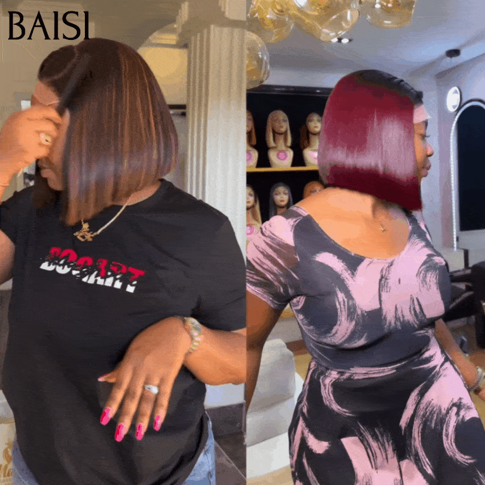 BAISI 2 wigs €156 4X4 luxury lace SDD BONE STRAIGHT 100% Vietnam Hair Smooth 8 Inches in 100% human hair at half price FR38