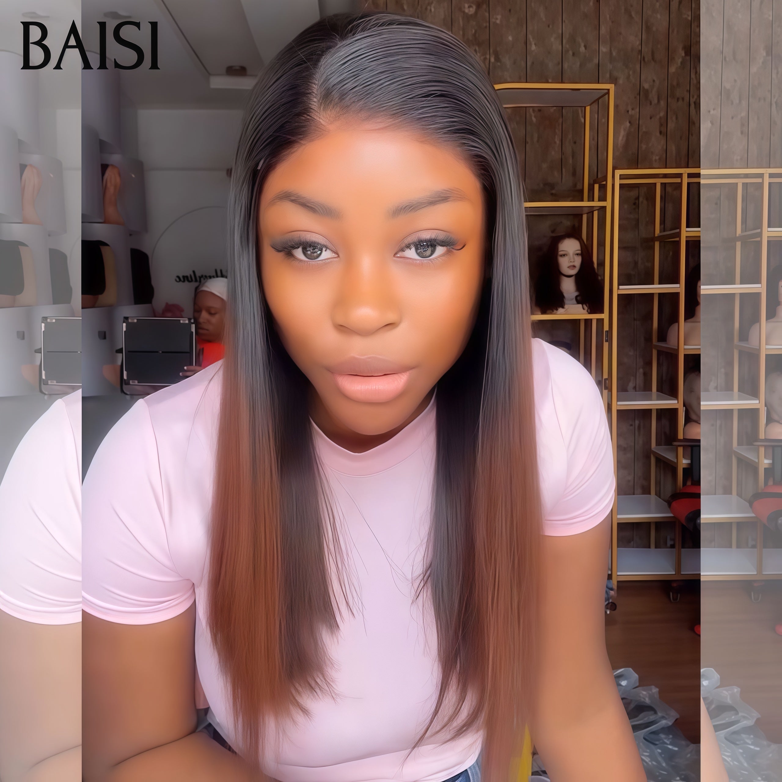 BAISI pour revendre 4x4 lace closure perruque lisse BOB 12 pouces 76€ marron 1BT4# en 100% vrais cheveux humains