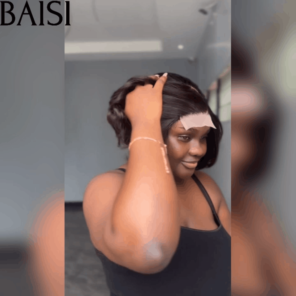 BAISI 4X4 Straight BOB Wig Side Parting 1B# €75 in 100% Human Hair