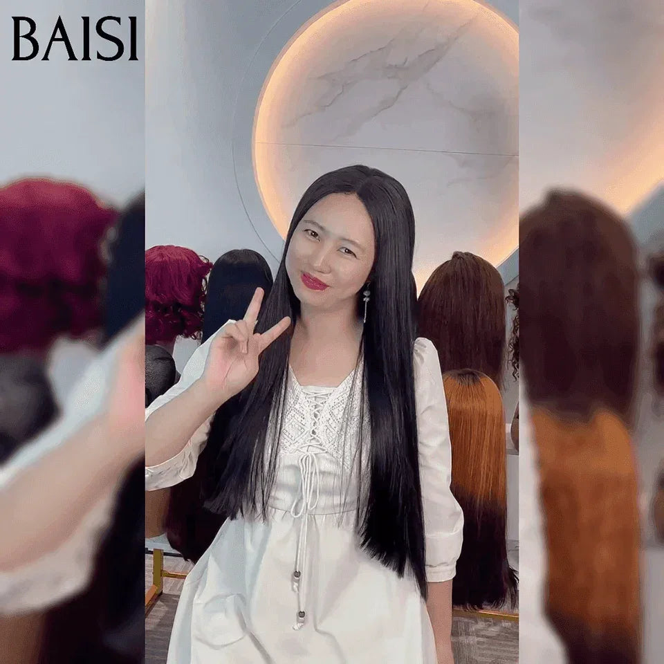 BAISI Luxury Wigs 2x6 Lace Closure Straight Wig In 100% Human Hair Vietnam Hair 300% density over 20 years of use B