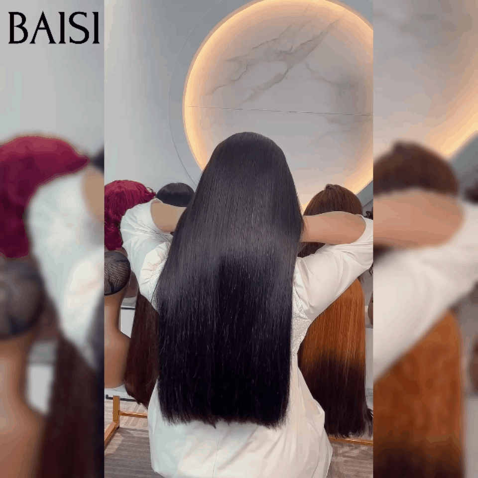 BAISI Luxury Wigs 2x6 Lace Closure Straight Wig In 100% Human Hair Vietnam Hair 300% density over 20 years of use B