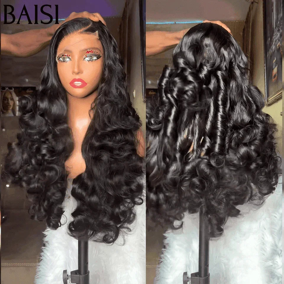 Parrucche di lusso in pizzo BAISI 4x4 100% capelli vietnamiti Volume d'onda naturale densità 250% A1 Realizzata con capelli vergini a doppia trafilatura