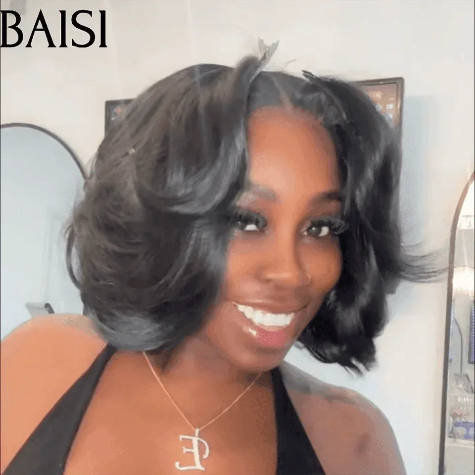 BAISI Conjunto de 2 perucas € 145 em cabelo humano de boa qualidade a um preço muito acessível Corte chinês cacheado mais liso CÓDIGO: FR20