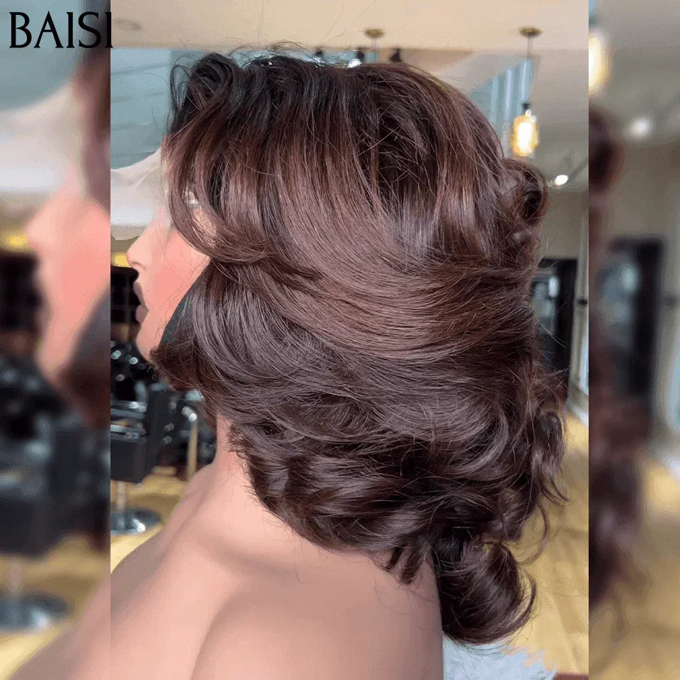 BAISI vente flash 3 perruques 239€ 2X6 lace Lisse NOIR et 2X6 lace Orange mix et boucle curl wave 12 Pouces en 100% vrais cheveux humains