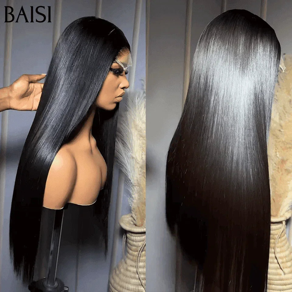 BAISI 3 Perücken 319 € halber Preis 4X4 gerade 20 Zoll und 2X6 gerade 8 Zoll und 4X4 Spitzenlockenwelle aus 100 % echtem Menschenhaar MP50