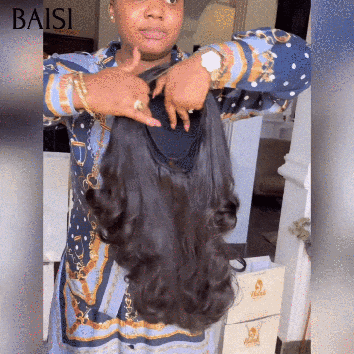 BAISI Wig 5X5 Egg wave 1B# 135€ 16 inches 300% high density personalized in 100% Human Hair