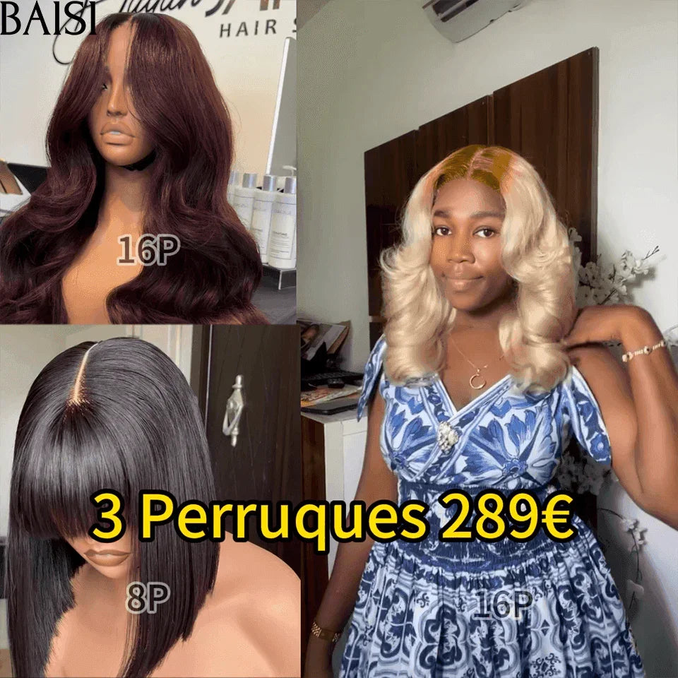 BAISI 13X4 vendita flash 3 colori Parrucche ondulate e lisce € 289 metà prezzo in capelli veri al 100% MP50