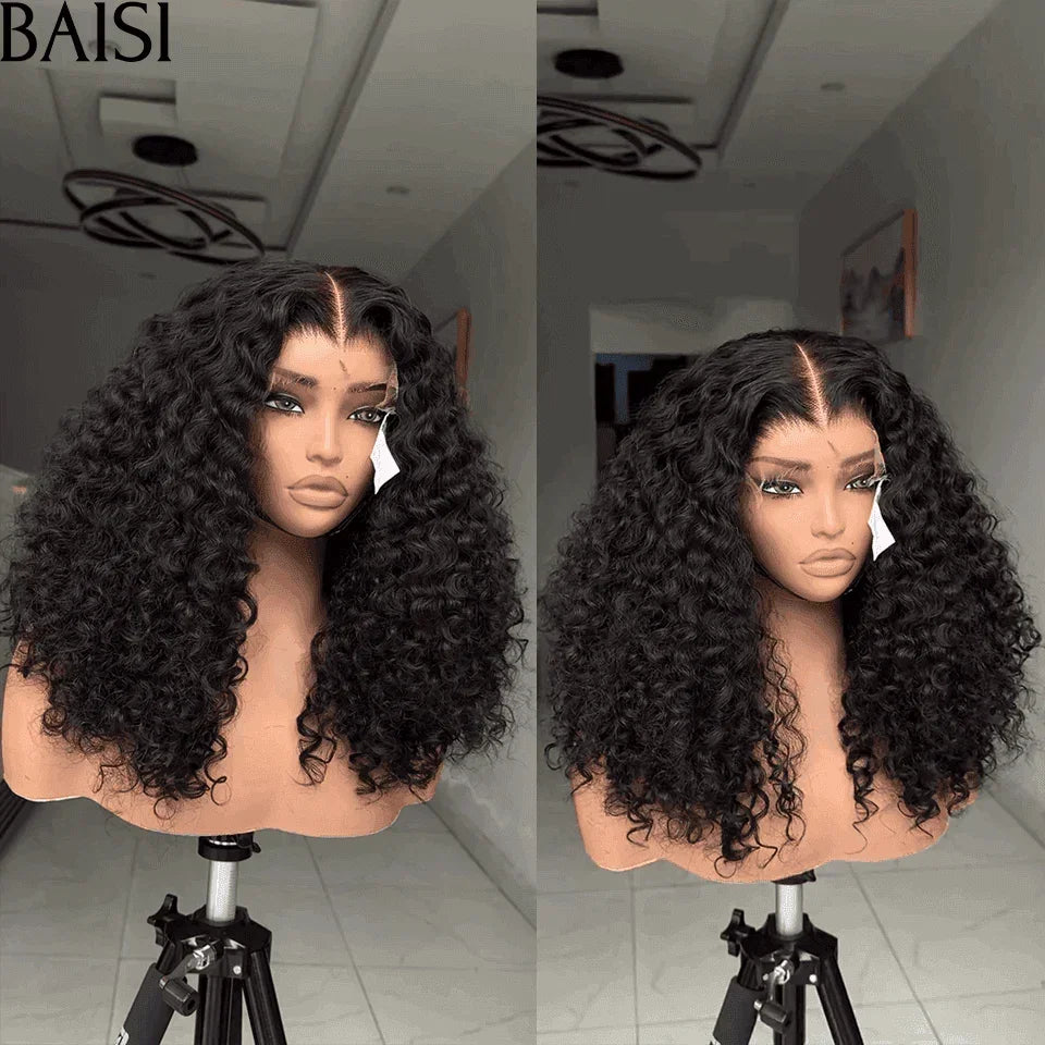 BAISI RAW HAIR 300% Volume grande lace Frontale 13X6 perruque 208€ Curly wave Densité super pleine plus de 10 ans d'utilisation avec très bon soins B Code: FR38