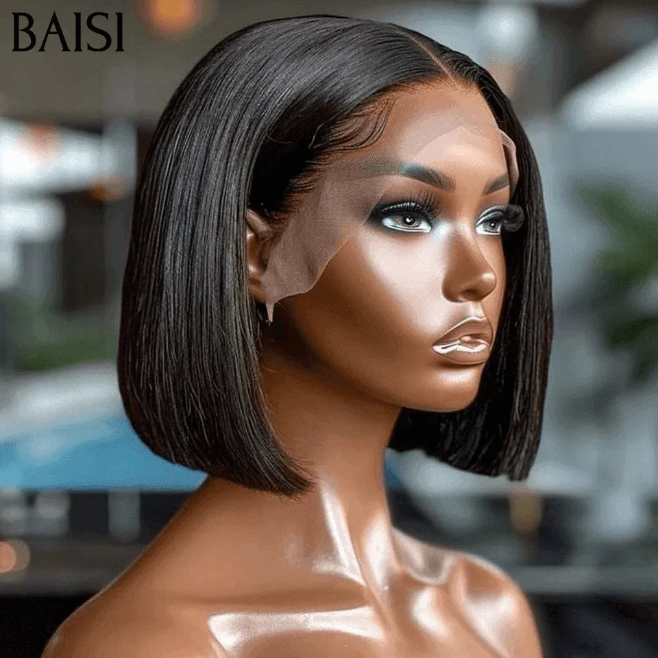 BAISI Wigs in France VAT 0€ Free shipping 2-3 days in Europe Smooth Straight Bob 12 Inches raw hair 68€In 100% Human Hair B