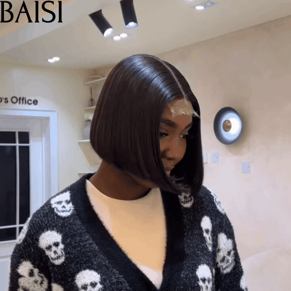 BAISI Grand SALDI IVA 0€ 69€ SDD BONE Dritto 300% densità 100% capelli vietnamiti 2x6 chiusura in pizzo Parrucca diritta in capelli umani al 100% Vietnam Hair FR38