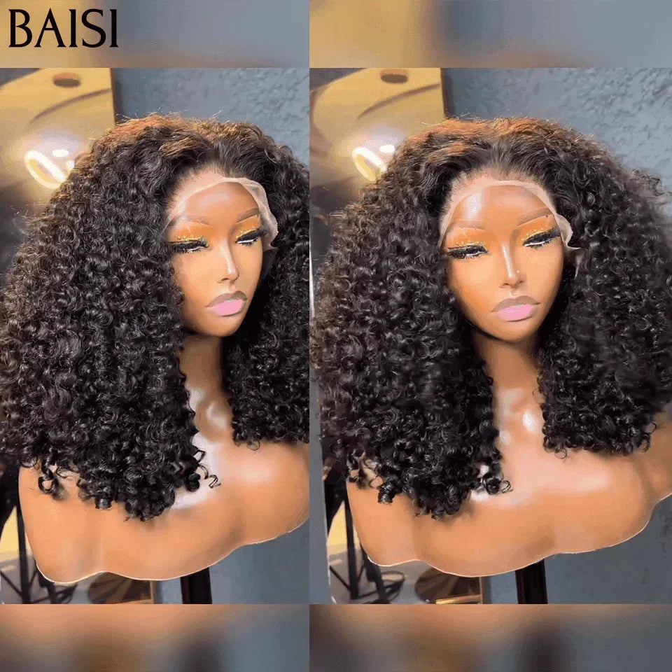 BAISI Volume de 300% T PART LACE PERRUQUE BOUCLÉE CURLY 119€ EN Noir 100% CHEVEUX HUMAINS FR38