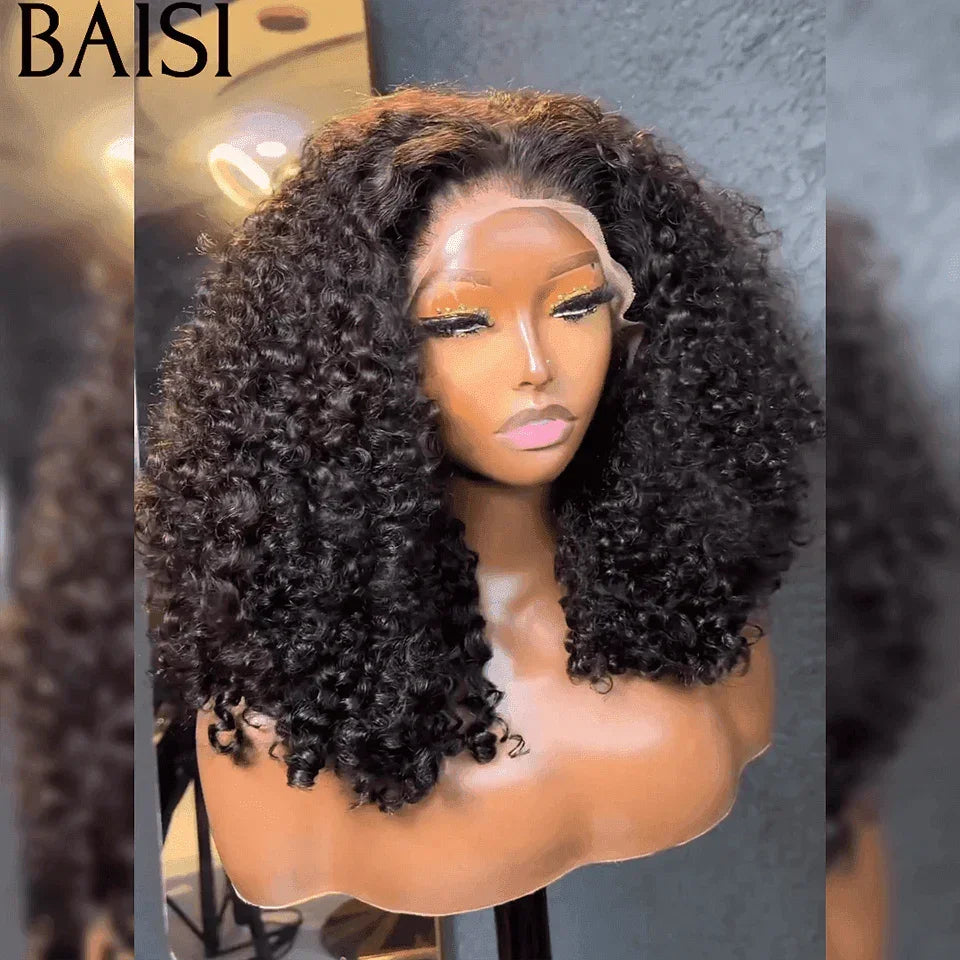 BAISI Volume de 300% T PART LACE PERRUQUE BOUCLÉE CURLY 119€ EN Noir 100% CHEVEUX HUMAINS FR38