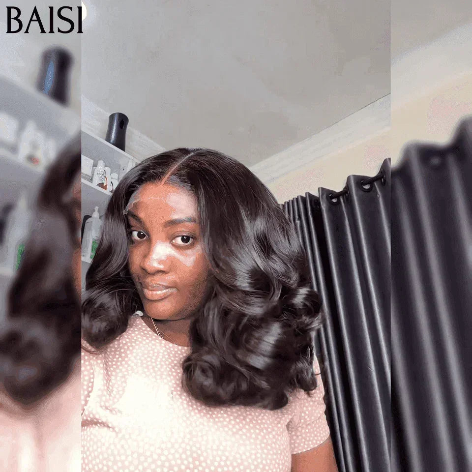 BAISI 13x4 Frontal Perruque de Luxe Bouncy curl Bordeaux 16 pouce / noir boucle 16 pouce / miel 12 pouce 065C Vietnam Hair ou Boucle 79€ 300% densité plus de 20 ans d' utilisations FR38