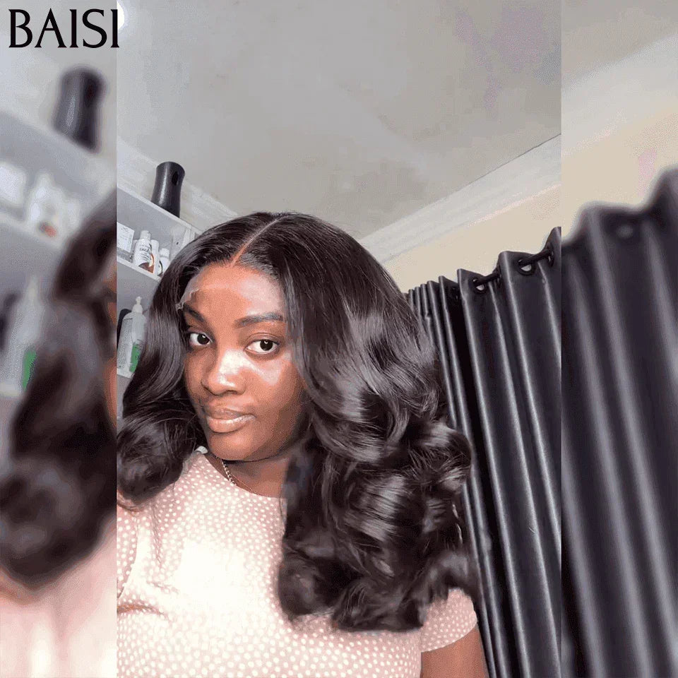 BAISI 13x4 Frontal Perruque de Luxe Bouncy curl Bordeaux 16 pouce / noir boucle 16 pouce / miel 12 pouce 065C Vietnam Hair ou Boucle 79€ 300% densité plus de 20 ans d' utilisations FR38