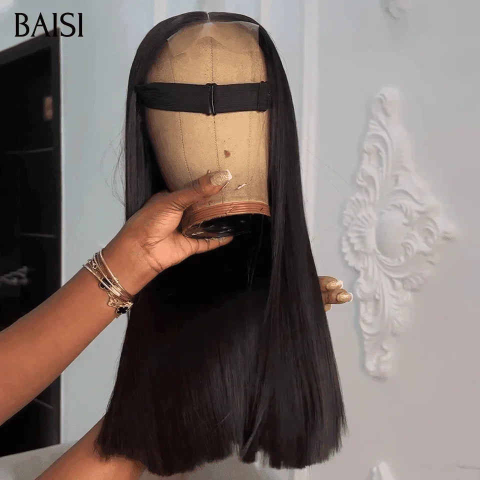 BAISI 4x4 Lace Perruques de Luxe SDD BONE STRAIGHT 100% Vietnam Hair Lisse A1 Fabriquées par les cheveux double drawn mèches vièges volume 250% densité FR38
