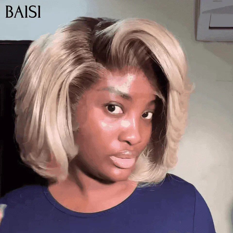 BAISI Achetez 2 perruques minimum au prix d'usine fournisseur 13X4 lace En Couleur Marron #4#613 (pas besoins de code)