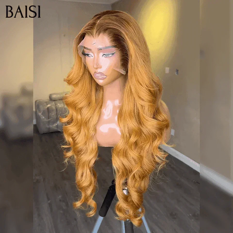 BAISI Achetez 2 perruques minimum au prix d'usine fournisseur 13x4 Lace Frontal Perruque Body wave Couleurs personnalisées 4T27# en 100% Cheveux Humains (Pas Besoin de Code)
