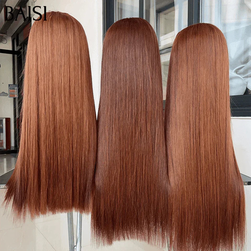 BAISI Perruque Lisse marron de luxe A1 Fabriquées par les cheveux double drawn Vietnam Hair 250% densité plus de 20 ans d' utilisations en 100% Cheveux Humains BS65