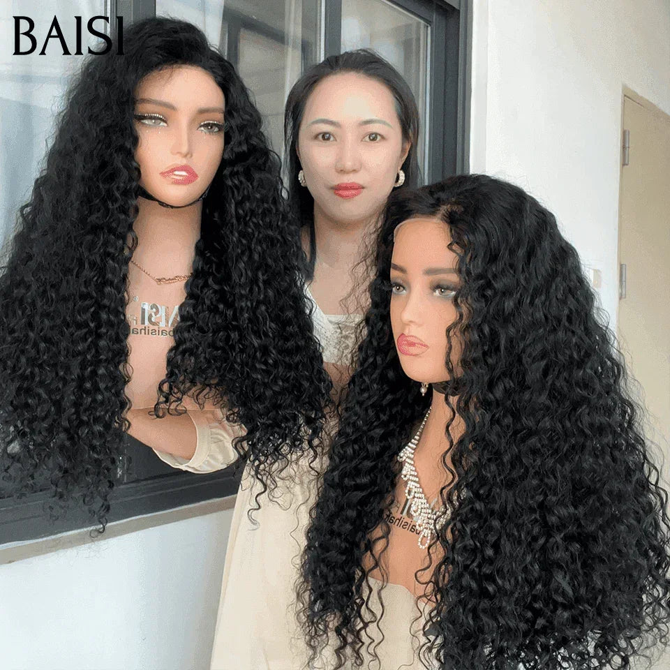 BAISI 4X4 closure perruque trop longue Deep wave Nouvelle Promotion Black friday 22P Moitié Prix 145€ en 100% cheveux humains MP50