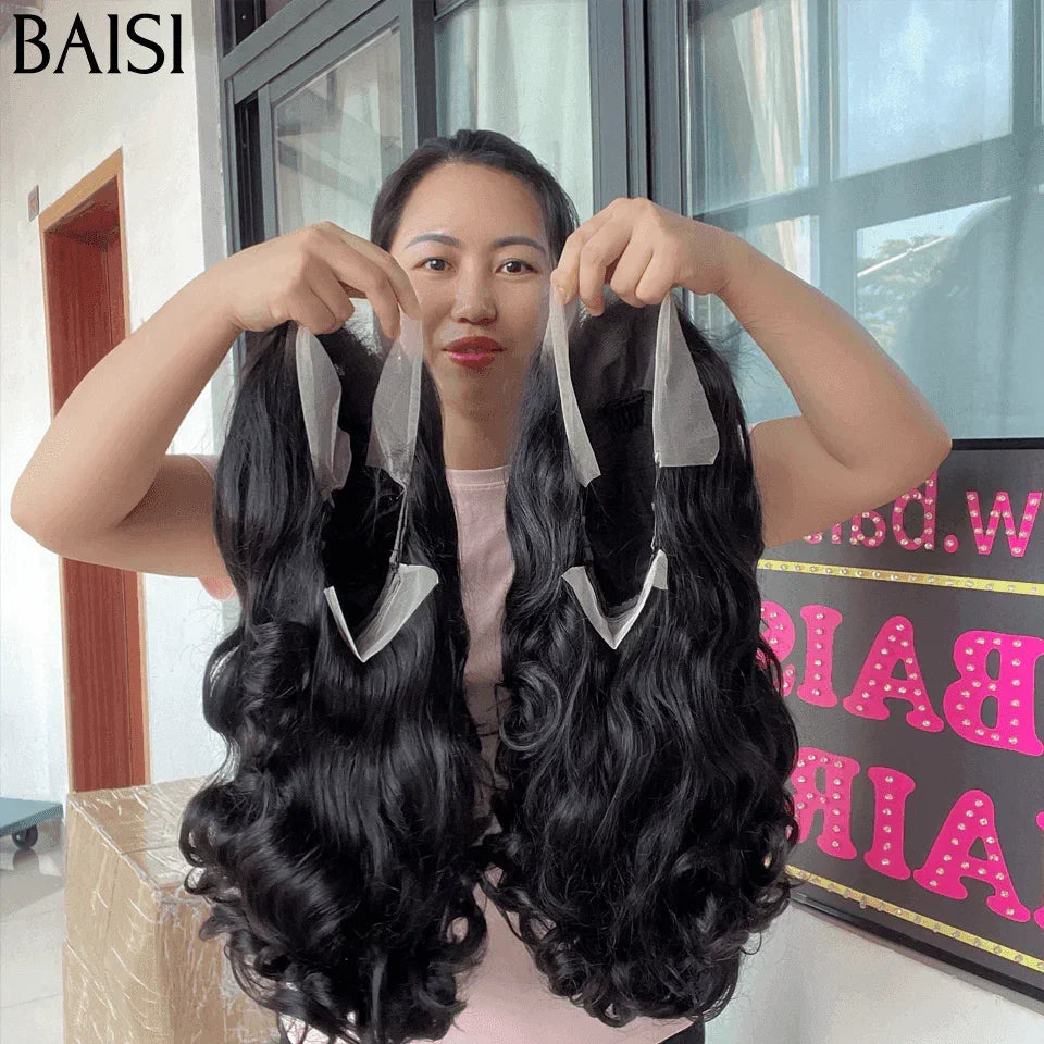 BAISI 3 bobs 261€ Noir Sans Colle ou 20P 139€ 065C ou 13X4 lace Naturelle wave Marron 20 Pouces en 100% vrais cheveux humains