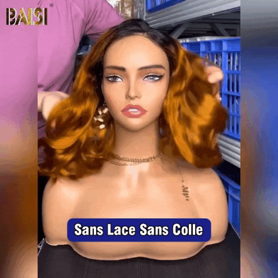 BAISI Achetez 2 perruques minimum au prix d'usine fournisseur Perruque Body Wave En Couleu 1BT350# san colle En 100% Cheveux Humains (Pas Besoins De Code)