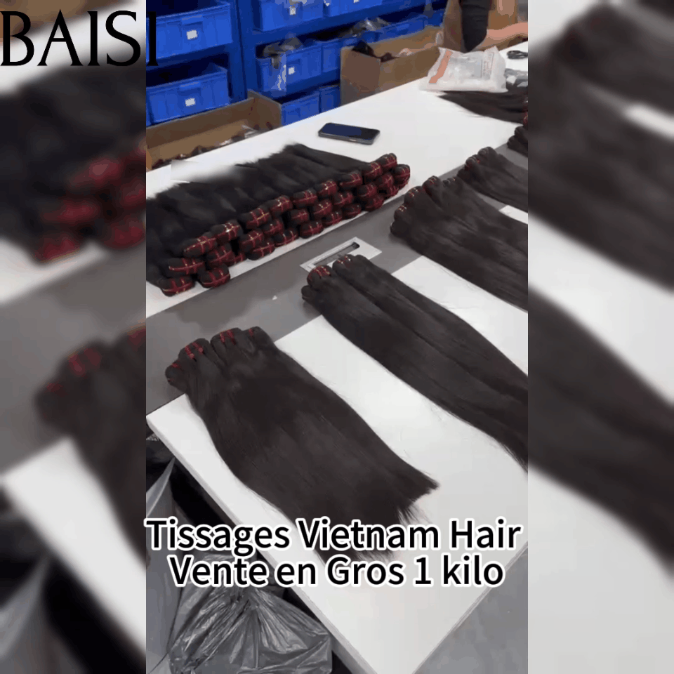 BAISI 15A Grado 3 Palle di Capelli Vergini Tesse 100% Vietename Capelli Doppio Disegnato Fumi Gancio per Capelli Lisci Lisci