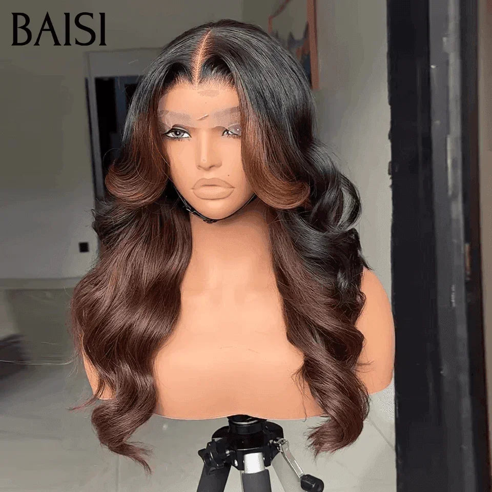 BAISI 3 Perruques 299€ 4X4 deep wave 22 Pouces et 4X4 Lisse 99J# 250% densité et 13X4 body wave marron en 100% Cheveux Humains FR38