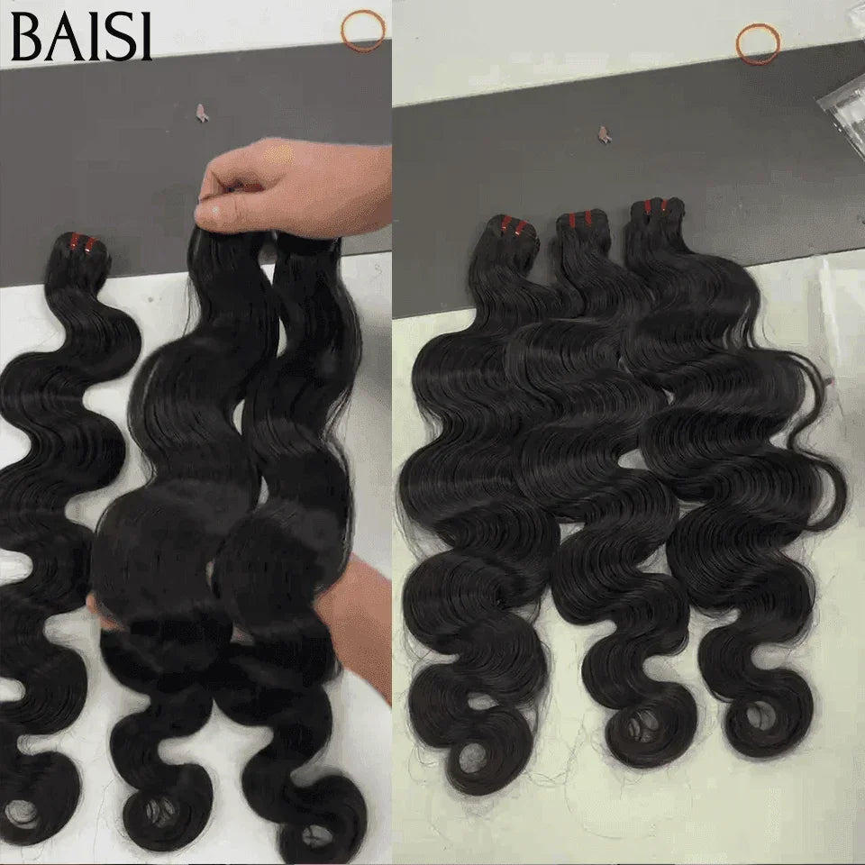 BAISI 15A Grade 3 Knäuel aus reinem Haar, 100 % vietnamesisches Haar, doppelt gezogen, Fumi-Haarhaken, gerade, glatt