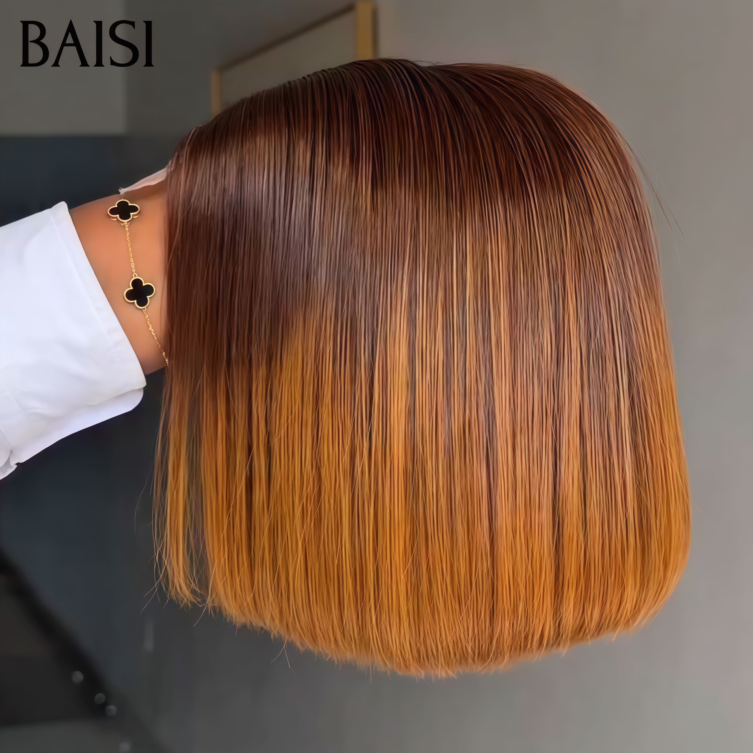BAISI PROMO BLACK FRIDAY lace closure 2x6 Perruque Lisse BOB Miel avec racine NOIR SDD BOB STRAIGHT Vietname Hair 78€ 8 Pouces en 100% Cheveux Humains