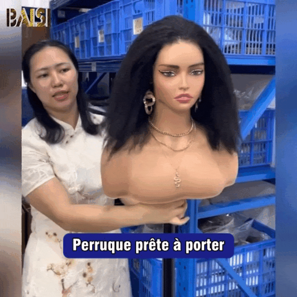 BAISI 13X4 Kinky Straight Bob Wig In Black Pre-Plucked No Glue Needed in 100% Raw Hair Lace Already Cut